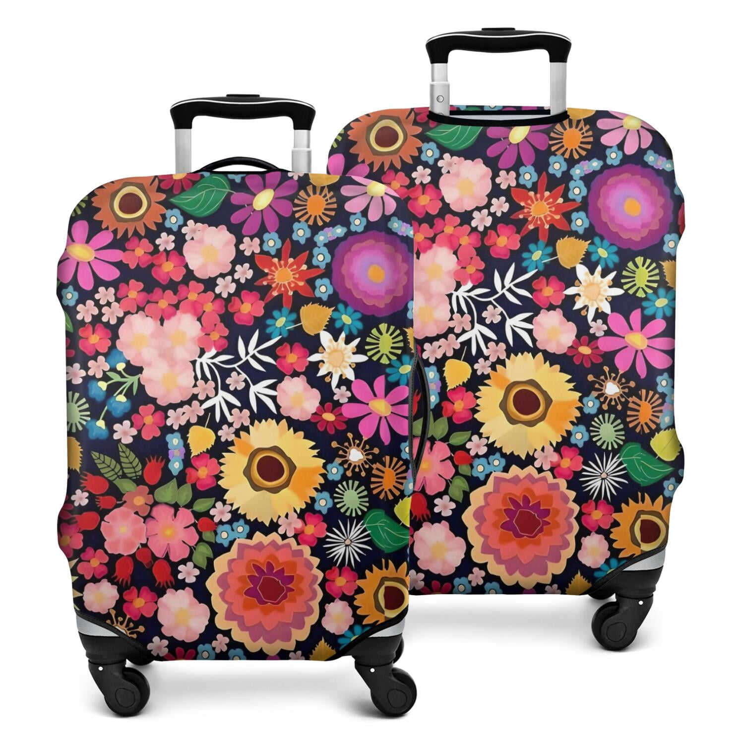 Luggage Cover Pattern Pioneer Flower Floral Print Pattern Luggage Cover Fashion Suitcase ...