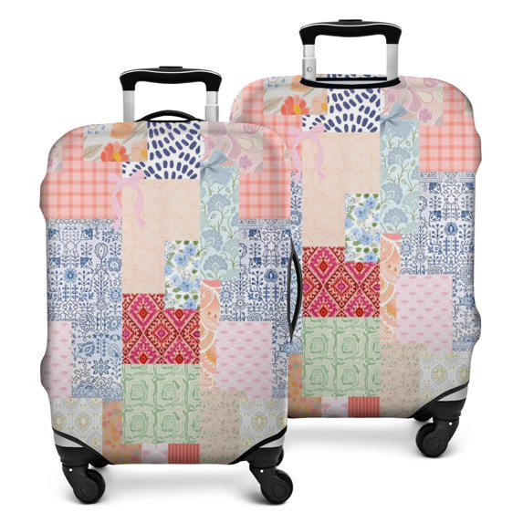 Pioneer Flower Floral Print Pattern Luggage Cover Fashion Suitcase Cover Baggage Covers Fit 25-28 Inch Luggage (Go Travel)