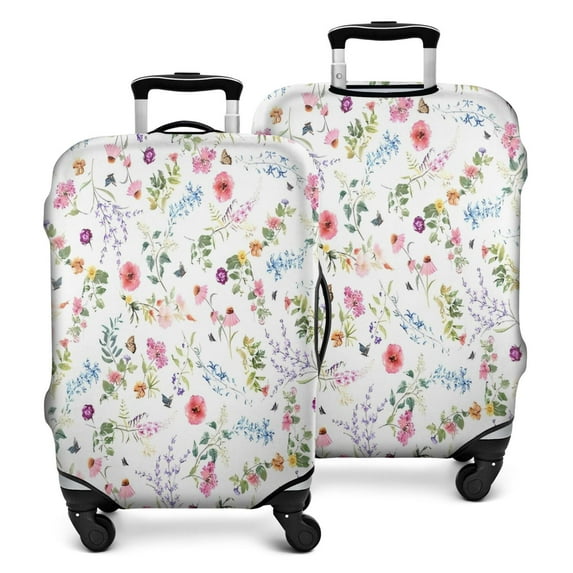 Pioneer Flower Floral Print Pattern Luggage Cover Fashion Suitcase Cover Baggage Covers Fit 25-28 Inch Luggage (Go Travel)