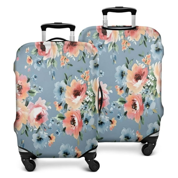 Pioneer Flower Floral Print Pattern Luggage Cover Fashion Suitcase Cover Baggage Covers Fit 25-28 Inch Luggage (Go Travel)