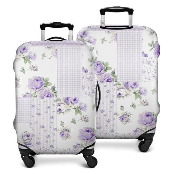 Pioneer Flower Floral Print Pattern Luggage Cover Fashion Suitcase Cover Baggage Covers Fit 25-28 Inch Luggage (Go Travel)