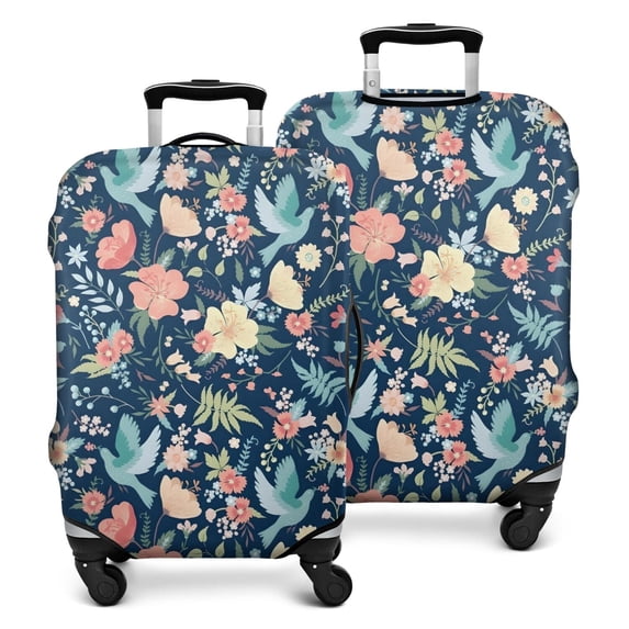 Pioneer Flower Floral Print Pattern Luggage Cover Fashion Suitcase Cover Baggage Covers Fit 25-28 Inch Luggage (Go Travel)