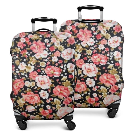 Pioneer Flower Floral Print Pattern Luggage Cover Fashion Suitcase Cover Baggage Covers Fit 25-28 Inch Luggage (Go Travel)