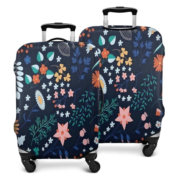 Pioneer Flower Floral Print Pattern Luggage Cover Fashion Suitcase Cover Baggage Covers Fit 25-28 Inch Luggage (Go Travel)