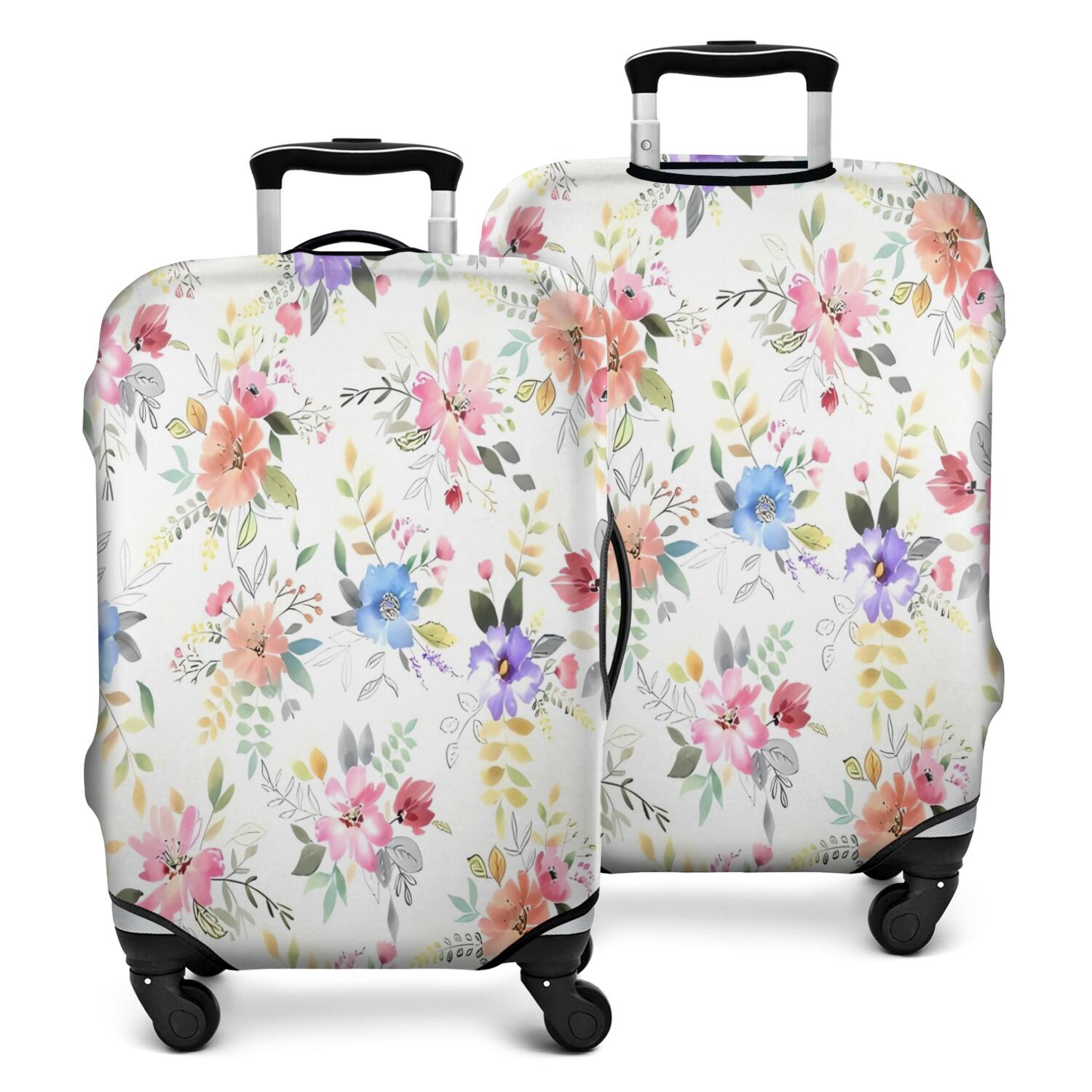 Luggage Cover Pattern Pioneer Flower Floral Print Pattern Luggage Cover Fashion Suitcase ...