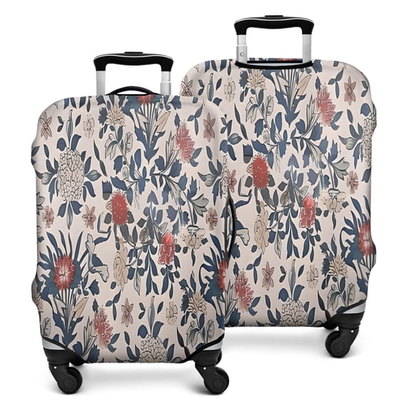 Pioneer Flower Floral Print Pattern Luggage Cover Fashion Suitcase Cover Baggage Covers Fit 25-28 Inch Luggage (Go Travel)