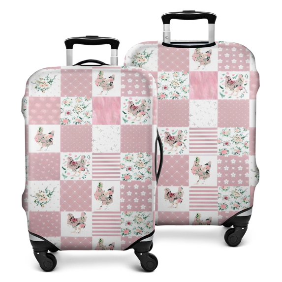 Pioneer Flower Floral Print Pattern Luggage Cover Fashion Suitcase Cover Baggage Covers Fit 25-28 Inch Luggage (Go Travel)