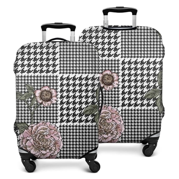 Pioneer Flower Floral Print Pattern Luggage Cover Fashion Suitcase Cover Baggage Covers Fit 25-28 Inch Luggage (Go Travel)