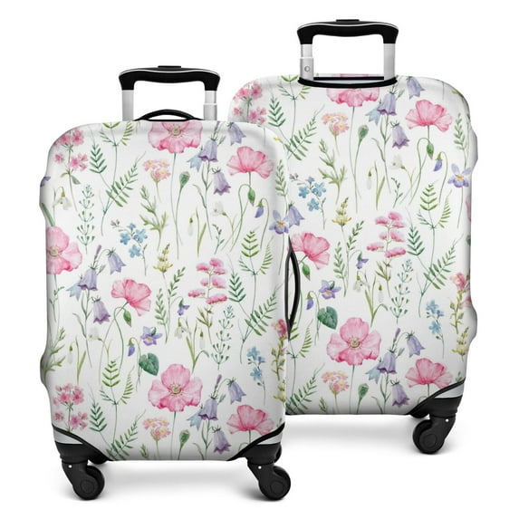 Pioneer Flower Floral Print Pattern Luggage Cover Fashion Suitcase Cover Baggage Covers Fit 25-28 Inch Luggage (Go Travel)