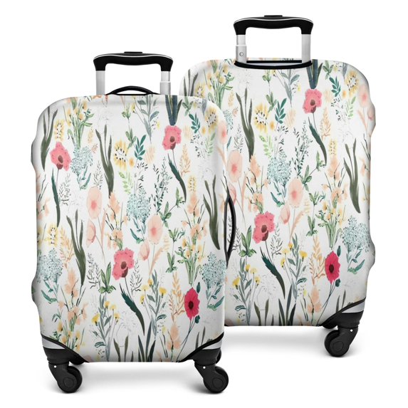 Pioneer Flower Floral Print Pattern Luggage Cover Fashion Suitcase Cover Baggage Covers Fit 25-28 Inch Luggage (Go Travel)