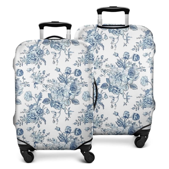 Pioneer Flower Floral Print Pattern Luggage Cover Fashion Suitcase Cover Baggage Covers Fit 25-28 Inch Luggage (Go Travel)