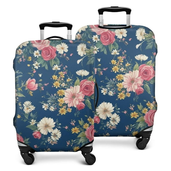 Pioneer Flower Floral Print Pattern Luggage Cover Fashion Suitcase Cover Baggage Covers Fit 25-28 Inch Luggage (Go Travel)