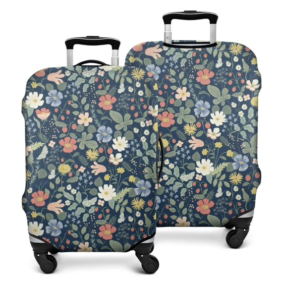 Pioneer Flower Floral Print Pattern Luggage Cover Fashion Suitcase Cover Baggage Covers Fit 25-28 Inch Luggage (Go Travel)