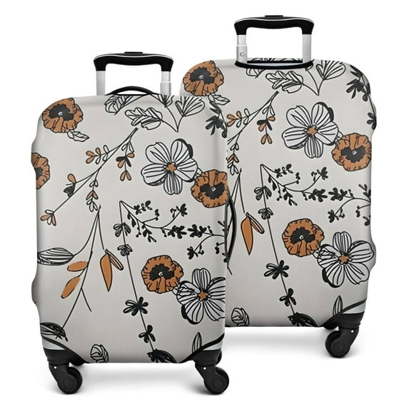 Pioneer Flower Floral Print Pattern Luggage Cover Fashion Suitcase Cover Baggage Covers Fit 25-28 Inch Luggage (Go Travel)