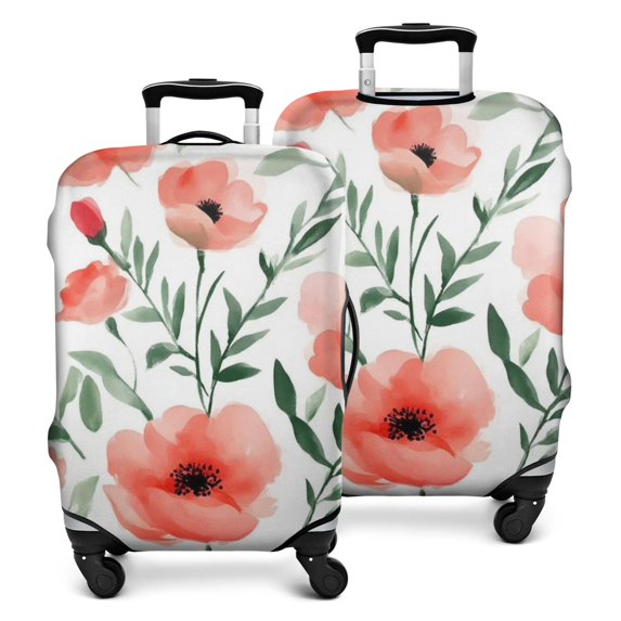 Pioneer Flower Floral Print Pattern Luggage Cover Fashion Suitcase Cover Baggage Covers Fit 25-28 Inch Luggage (Go Travel)