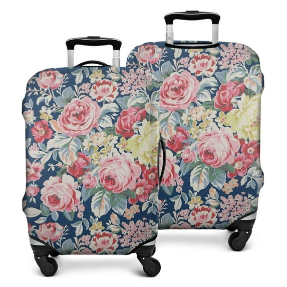 Pioneer Flower Floral Print Pattern Luggage Cover Fashion Suitcase Cover Baggage Covers Fit 25-28 Inch Luggage (Go Travel)