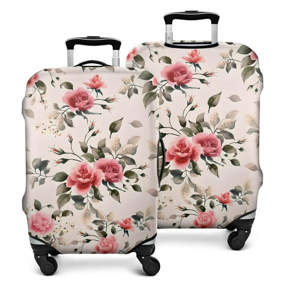 Pioneer Flower Floral Print Pattern Luggage Cover Fashion Suitcase Cover Baggage Covers Fit 25-28 Inch Luggage (Go Travel)
