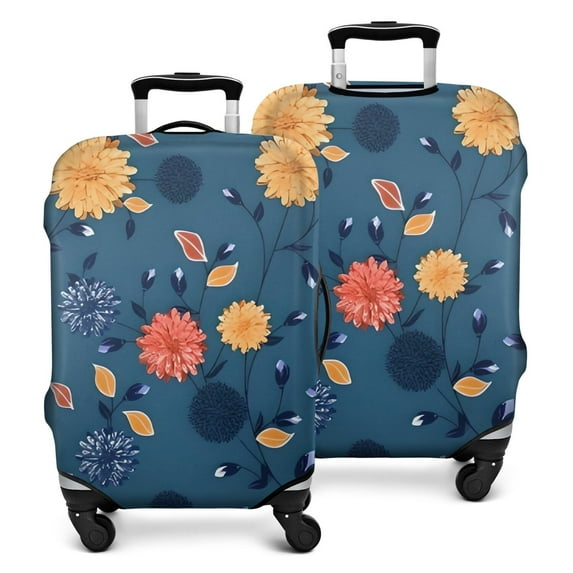 Pioneer Flower Floral Print Pattern Luggage Cover Fashion Suitcase Cover Baggage Covers Fit 25-28 Inch Luggage (Go Travel)