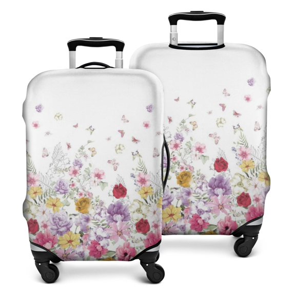 Pioneer Flower Floral Print Pattern Luggage Cover Fashion Suitcase Cover Baggage Covers Fit 25-28 Inch Luggage (Go Travel)