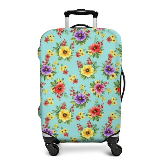 Pioneer Flower Floral Print Pattern Luggage Cover,Stretch Suitcase Dust Cover with Top & Side Openings, High Stretch Gift Ideas for Holiday Birthday Gifts,S(18-20in)