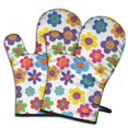 thumbnail image 1 of Pioneer Flower Floral Print Pattern Oven Mitt 2-Pack Set, Heat Resistant Kitchen Gloves, 7.7" X 12", 1 of 6