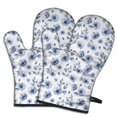 thumbnail image 1 of Pioneer Flower Floral Print Pattern Oven Mitt 2-Pack Set, Heat Resistant Kitchen Gloves, 7.7" X 12", 1 of 6
