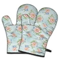 thumbnail image 1 of Pioneer Flower Floral Print Pattern Oven Mitt 2-Pack Set, Heat Resistant Kitchen Gloves, 7.7" X 12", 1 of 6
