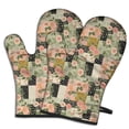 thumbnail image 1 of Pioneer Flower Floral Print Pattern Oven Mitt 2-Pack Set, Heat Resistant Kitchen Gloves, 7.7" X 12", 1 of 6
