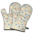 thumbnail image 1 of Pioneer Flower Floral Print Pattern Oven Mitt 2-Pack Set, Heat Resistant Kitchen Gloves, 7.7" X 12", 1 of 6
