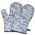 thumbnail image 1 of Pioneer Flower Floral Print Pattern Oven Mitt 2-Pack Set, Heat Resistant Kitchen Gloves, 7.7" X 12", 1 of 6