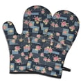 thumbnail image 1 of Pioneer Flower Floral Print Pattern Oven Mitt 2-Pack Set, Heat Resistant Kitchen Gloves, 7.7" X 12", 1 of 6
