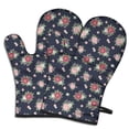 thumbnail image 1 of Pioneer Flower Floral Print Pattern Oven Mitt 2-Pack Set, Heat Resistant Kitchen Gloves, 7.7" X 12", 1 of 6