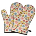 thumbnail image 1 of Pioneer Flower Floral Print Pattern Oven Mitt 2-Pack Set, Heat Resistant Kitchen Gloves, 7.7" X 12", 1 of 6