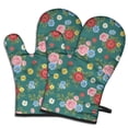 thumbnail image 1 of Pioneer Flower Floral Print Pattern Oven Mitt 2-Pack Set, Heat Resistant Kitchen Gloves, 7.7" X 12", 1 of 2