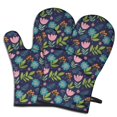 thumbnail image 1 of Pioneer Flower Floral Print Pattern Oven Mitt 2-Pack Set, Heat Resistant Kitchen Gloves, 7.7" X 12", 1 of 6
