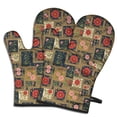 thumbnail image 1 of Pioneer Flower Floral Print Pattern Oven Mitt 2-Pack Set, Heat Resistant Kitchen Gloves, 7.7" X 12", 1 of 6