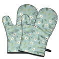thumbnail image 1 of Pioneer Flower Floral Print Pattern Oven Mitt 2-Pack Set, Heat Resistant Kitchen Gloves, 7.7" X 12", 1 of 3
