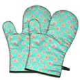 thumbnail image 1 of Pioneer Flower Floral Print Pattern Oven Mitt 2-Pack Set, Heat Resistant Kitchen Gloves, 7.7" X 12", 1 of 6