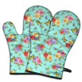 thumbnail image 1 of Pioneer Flower Floral Print Pattern Oven Mitt 2-Pack Set, Heat Resistant Kitchen Gloves, 7.7" X 12", 1 of 6