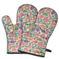 thumbnail image 1 of Pioneer Flower Floral Print Pattern Oven Mitt 2-Pack Set, Heat Resistant Kitchen Gloves, 7.7" X 12", 1 of 6