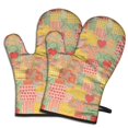 thumbnail image 1 of Pioneer Flower Floral Print Pattern Oven Mitt 2-Pack Set, Heat Resistant Kitchen Gloves, 7.7" X 12", 1 of 6