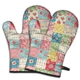 thumbnail image 1 of Pioneer Flower Floral Print Pattern Oven Mitt 2-Pack Set, Heat Resistant Kitchen Gloves, 7.7" X 12", 1 of 6
