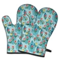 thumbnail image 1 of Pioneer Flower Floral Print Pattern Oven Mitt 2-Pack Set, Heat Resistant Kitchen Gloves, 7.7" X 12", 1 of 6