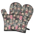 thumbnail image 1 of Pioneer Flower Floral Print Pattern Oven Mitt 2-Pack Set, Heat Resistant Kitchen Gloves, 7.7" X 12", 1 of 6