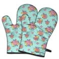 thumbnail image 1 of Pioneer Flower Floral Print Pattern Oven Mitt 2-Pack Set, Heat Resistant Kitchen Gloves, 7.7" X 12", 1 of 6
