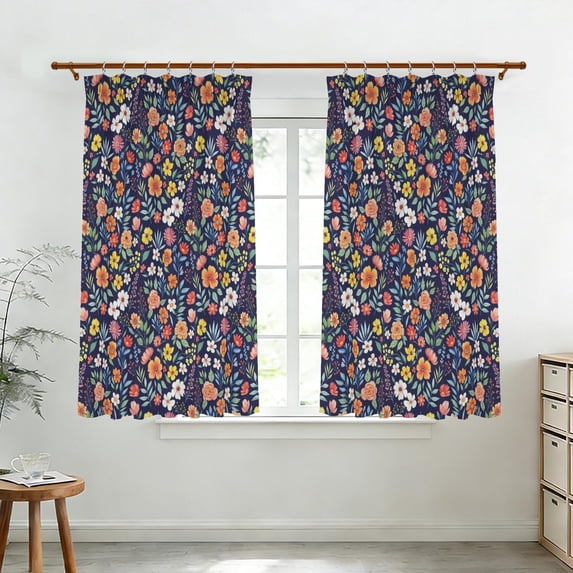 Pioneer Flower Floral Print Pattern Pinch Pleat Semi Sheer Linen ...