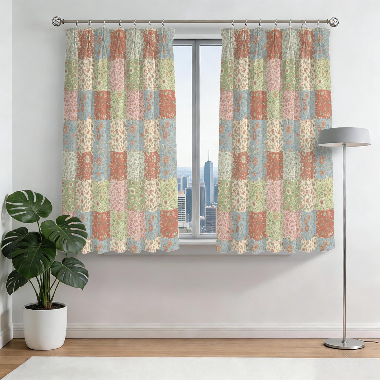 Pioneer Flower Floral Print Pattern Pinch Pleated Blackout Curtains ...