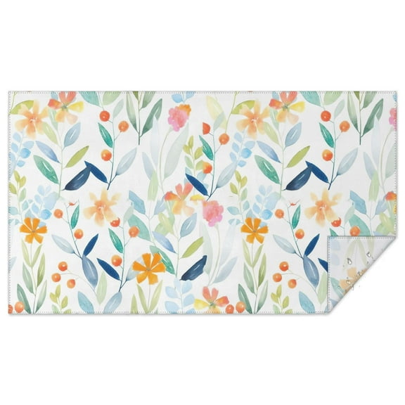 Pioneer Flower Floral Print Pattern Rectangle Tablecloth 60"x102",Waterproof Polyester Rectangle Table Cloth, Wipeable Spillproof Polyester Tablecloth for Dining, Camping, Indoor and Outdoor