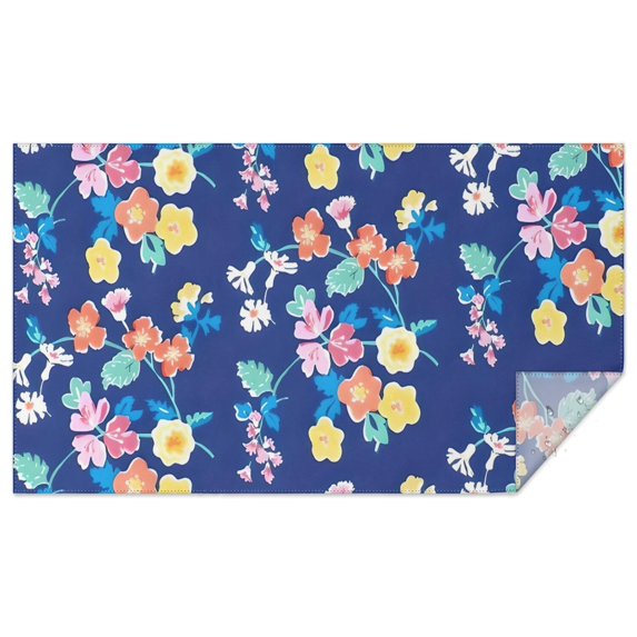 Pioneer Flower Floral Print Pattern Rectangle Tablecloth 60"x102",Waterproof Polyester Rectangle Table Cloth, Wipeable Spillproof Polyester Tablecloth for Dining, Camping, Indoor and Outdoor