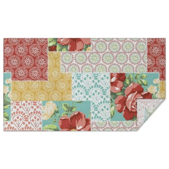 Pioneer Flower Floral Print Pattern Rectangle Tablecloth 60"x102",Waterproof Polyester Rectangle Table Cloth, Wipeable Spillproof Polyester Tablecloth for Dining, Camping, Indoor and Outdoor